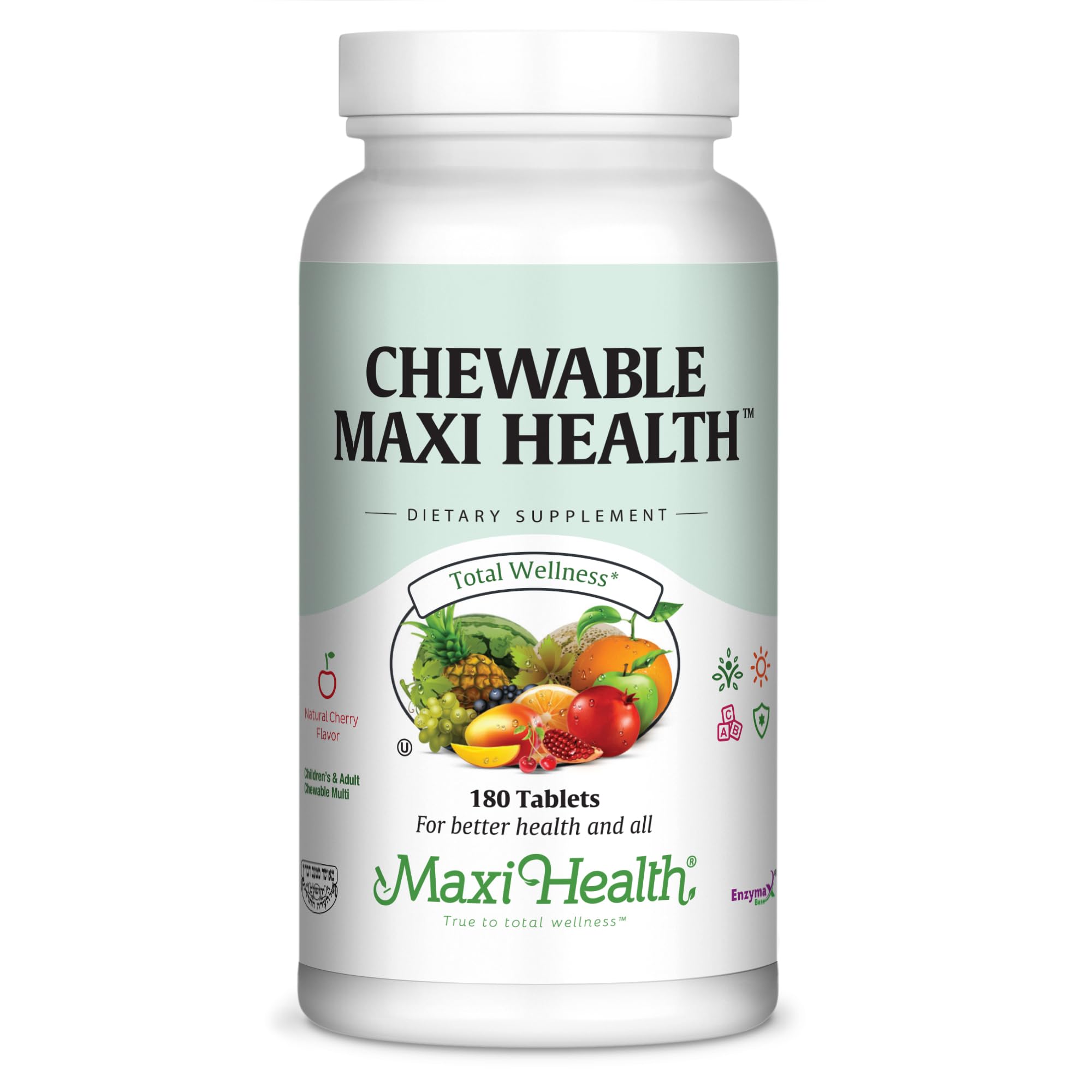 Maxi Health chewable multivitamin for kids, teens, and adults in a jar supporting daily nutrition