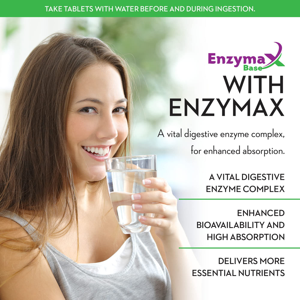 Maxi Health Enzymax digestive enzymes bottle to aid digestion and nutrient uptake