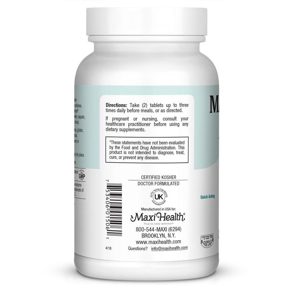 Maxi Health Kosher certification seal on the label