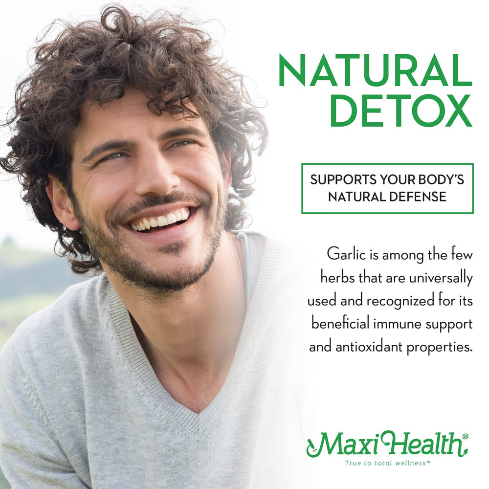 Maxi Health odorless garlic capsules pack for comfortable daily use