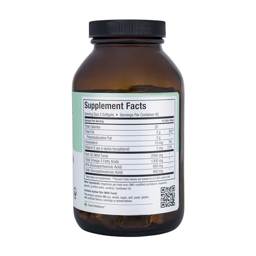 Maxi Health Omega-3 label showing 680 mg EPA and 460 mg DHA per serving.
