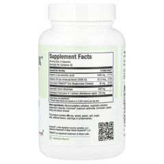 Maxi Health Quercetin 500mg capsules close-up, easy-to-swallow veggie capsules.