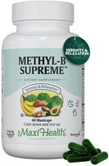 Maxi Health Stress B Complex bottle front view highlighting calm support.