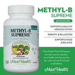Maxi Health Stress B Complex capsules ready to empower daily energy.