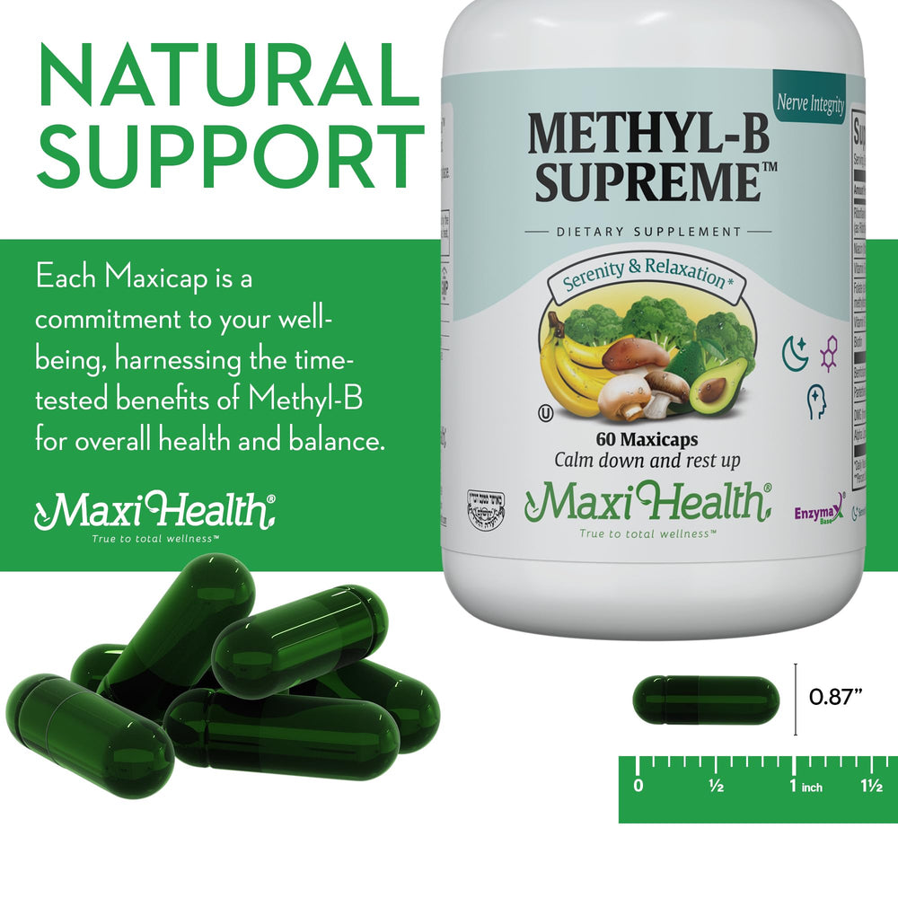 Maxi Health Stress B Complex kosher vegan icon on packaging.