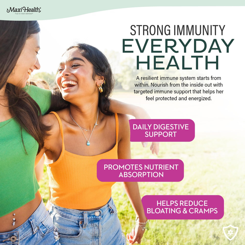 Maxi Health immune-energy graphic emphasizes antioxidants for active teens