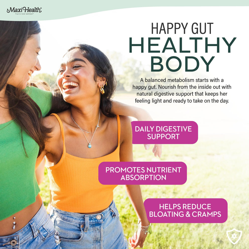 Maxi Health Teen Vitamins capsules illustrating skin, hair and nails support