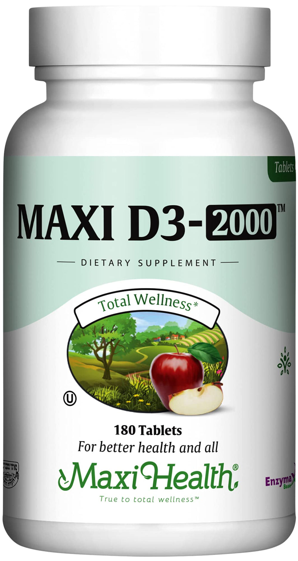 Maxi Health Vitamin D3 2000IU bottle on the counter for daily supplementation