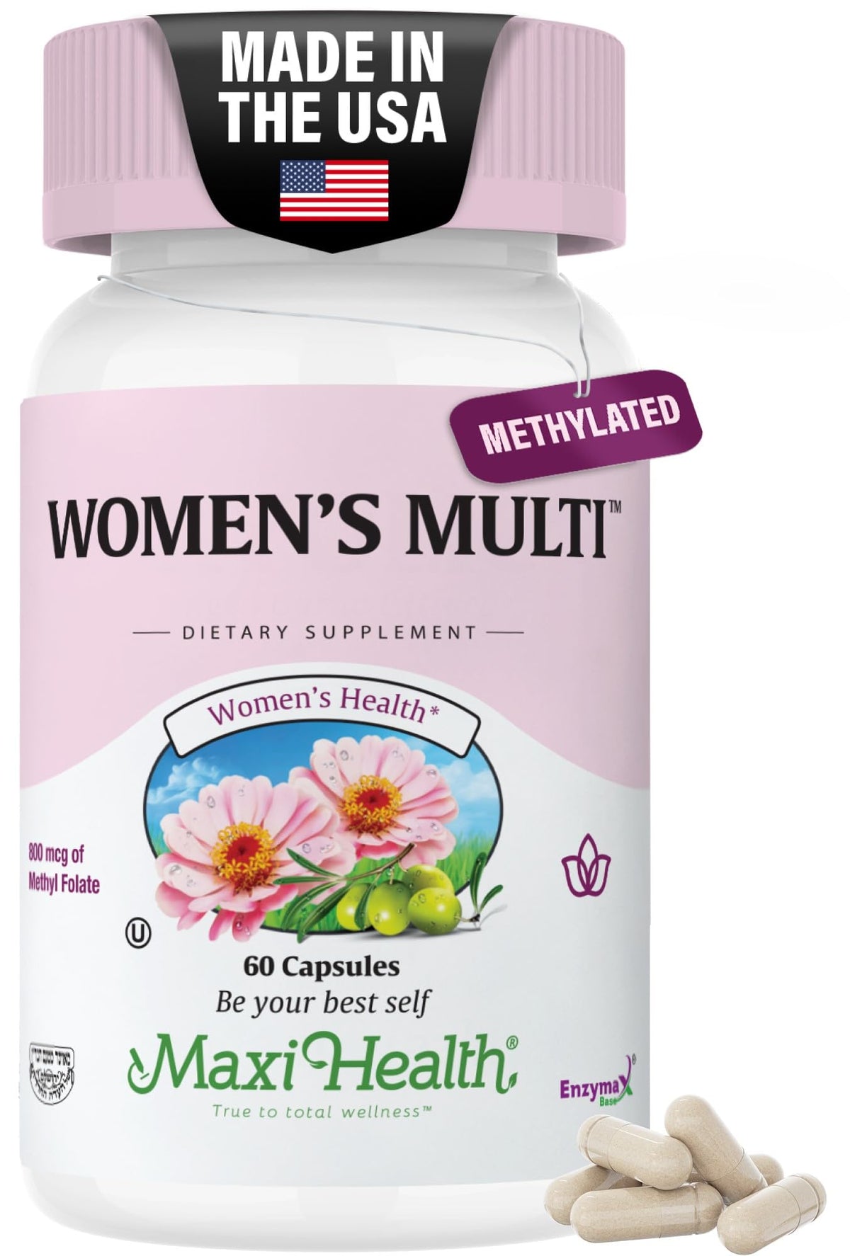 Maxi Health Women's Multivitamin bottle for daily energy and immune support.
