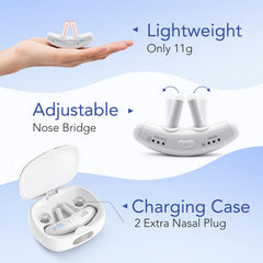 Maxie nasal device with travel case for on-the-go relief.