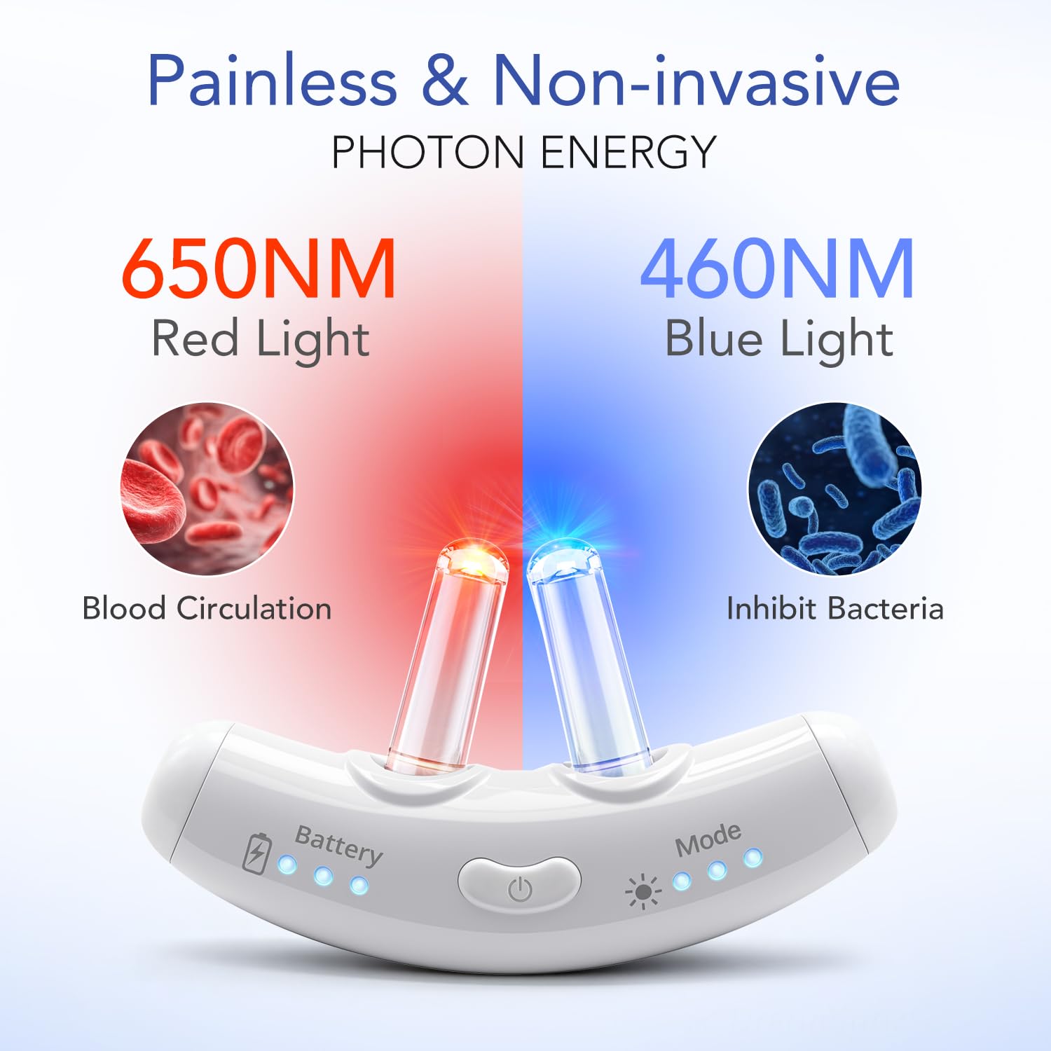 Maxie red light emission close-up highlighting non-invasive therapy option.