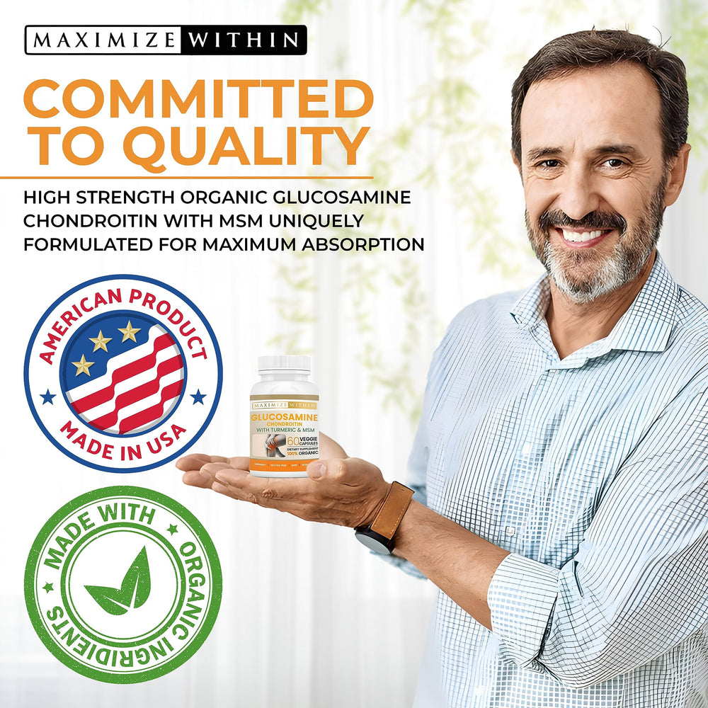 Maximize Within boswellia turmeric MSM ingredients on label for potential joint support.