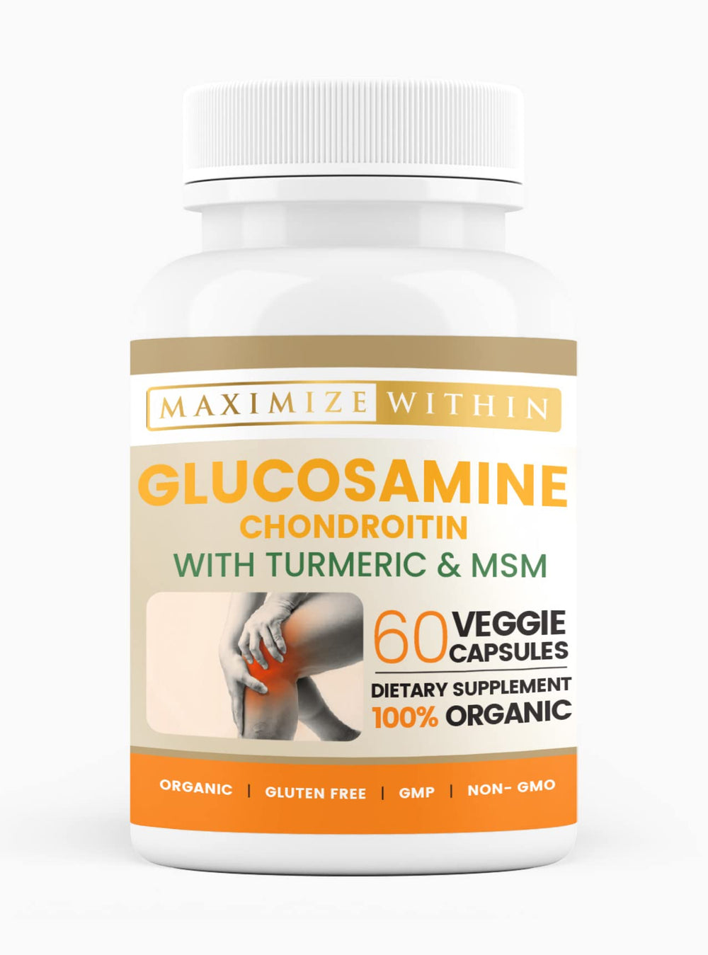 Maximize Within glucosamine chondroitin turmeric msm bottle supports daily mobility