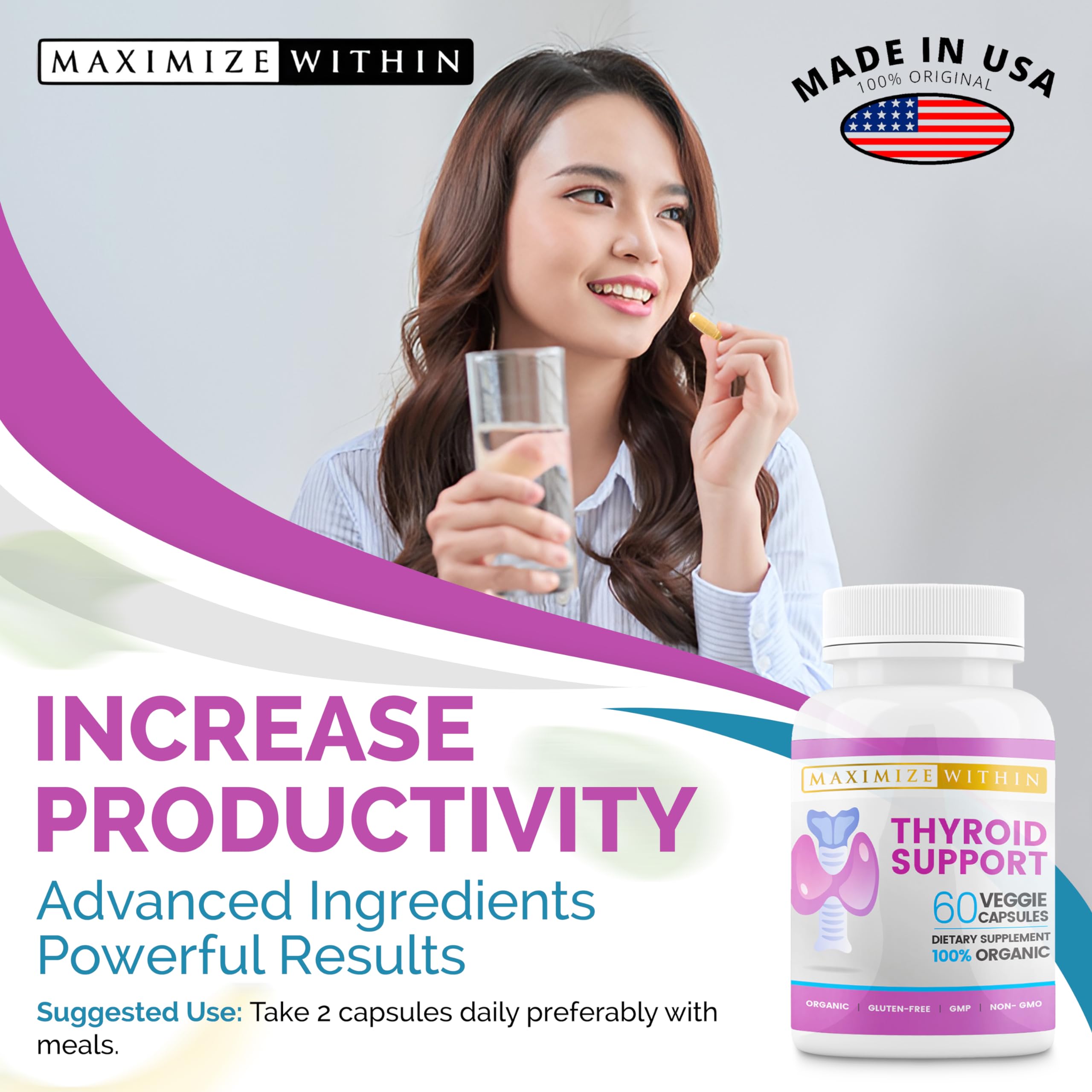 Maximize Within thyroid pack on table for daily routine