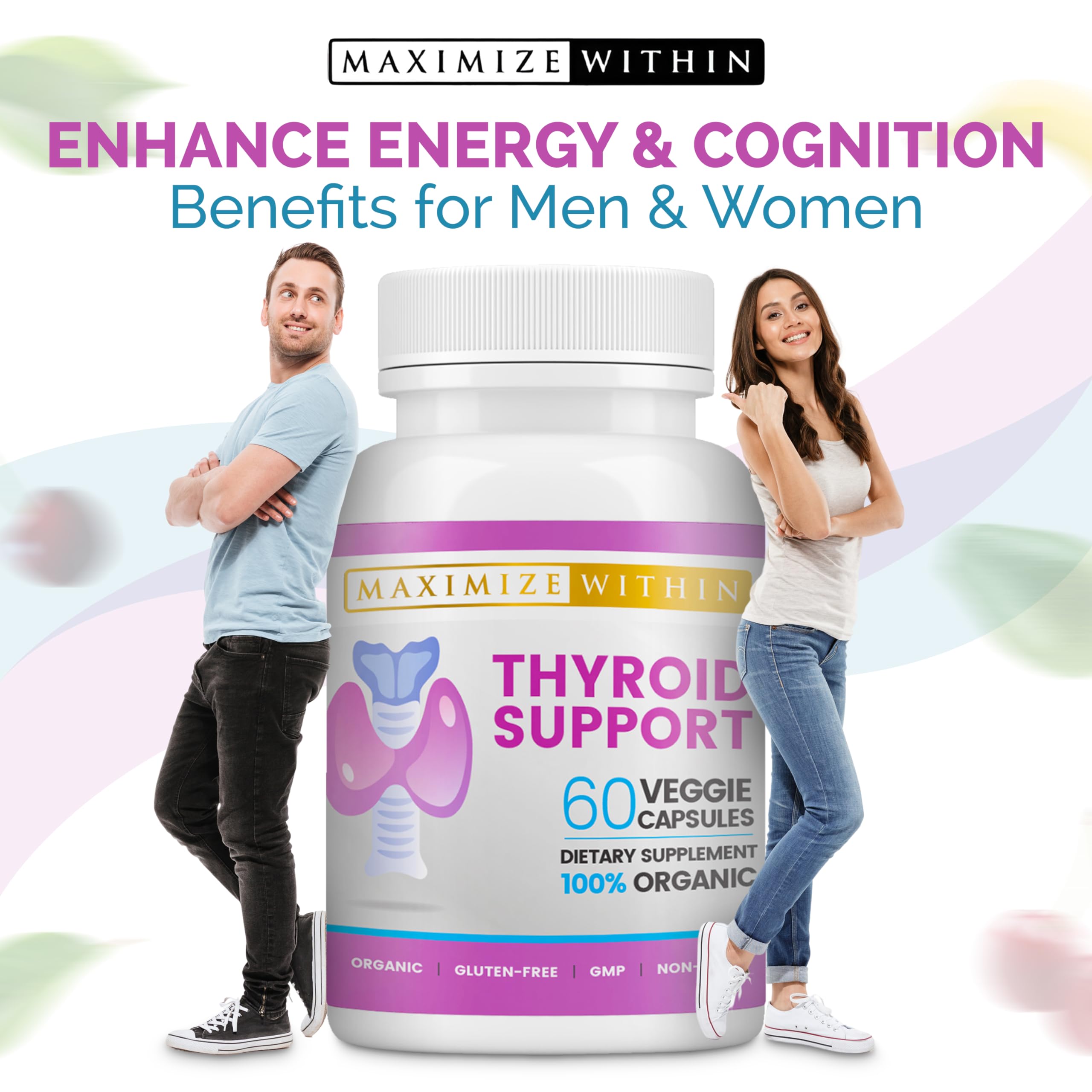 Maximize Within thyroid supplement bottle back details full ingredient list