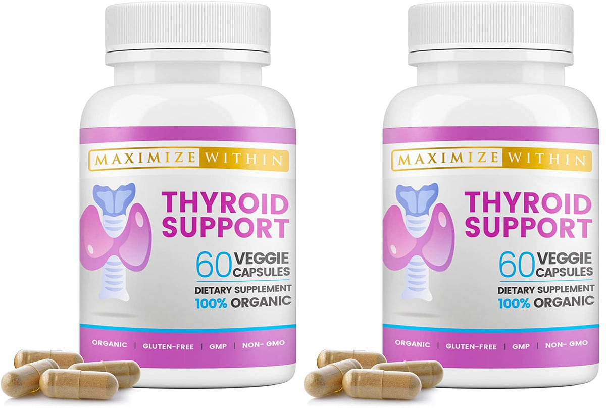 Maximize Within thyroid supplement bottle front view highlighting energy-boosting ingredients