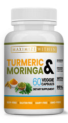 Maximize Within Turmeric + Moringa capsules bottle for daily energy support and balanced wellness
