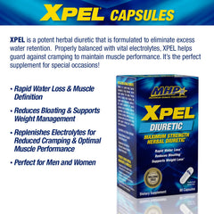 Maximum Human Performance MHP Xpel packaging variant shows product details and dosage information