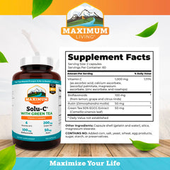 Maximum Living Solu-C capsules close-up — convenient daily supplement for immune support.