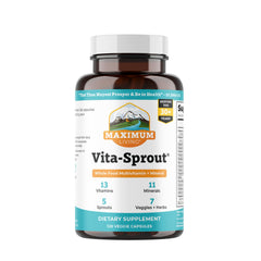 Maximum Living Vita-Sprout bottle front showing daily immune support potential