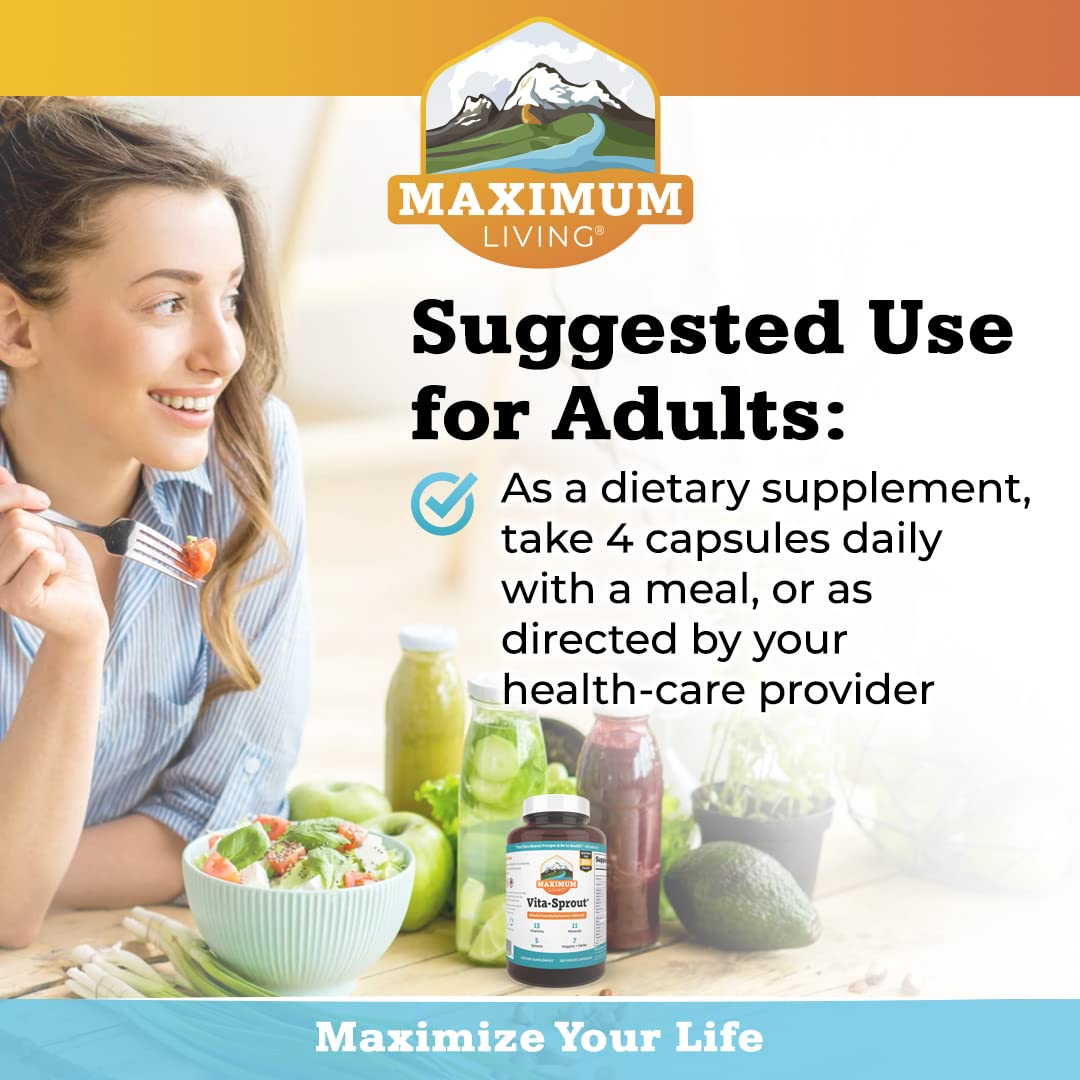 Maximum Living Vita-Sprout capsules in hand for a simple daily wellness routine