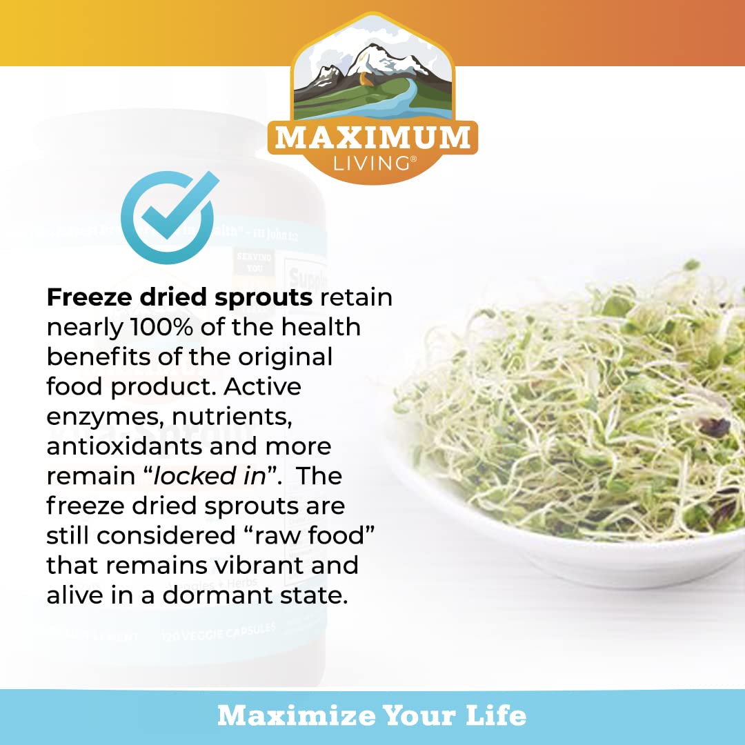 Maximum Living Vita-Sprout organic sprouts image signaling vitamin B12 and phytonutrients