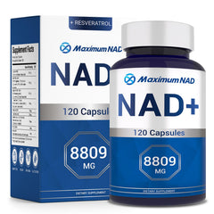 Maximum NAD bottle front for daily wellness support.