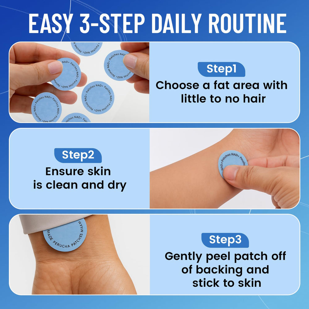 Maximum NAD patch combines nicotinamide and resveratrol for enhanced benefits.