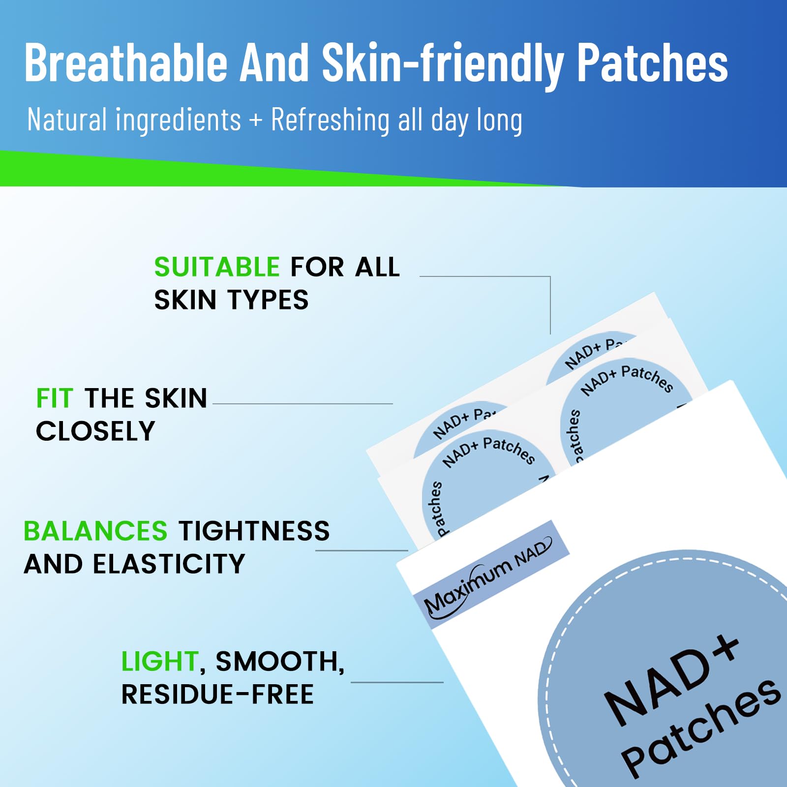 Maximum NAD patch skin vitality focus for a radiant complexion.