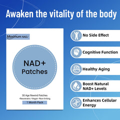 Maximum NAD patch topical delivery highlighting smooth absorption.