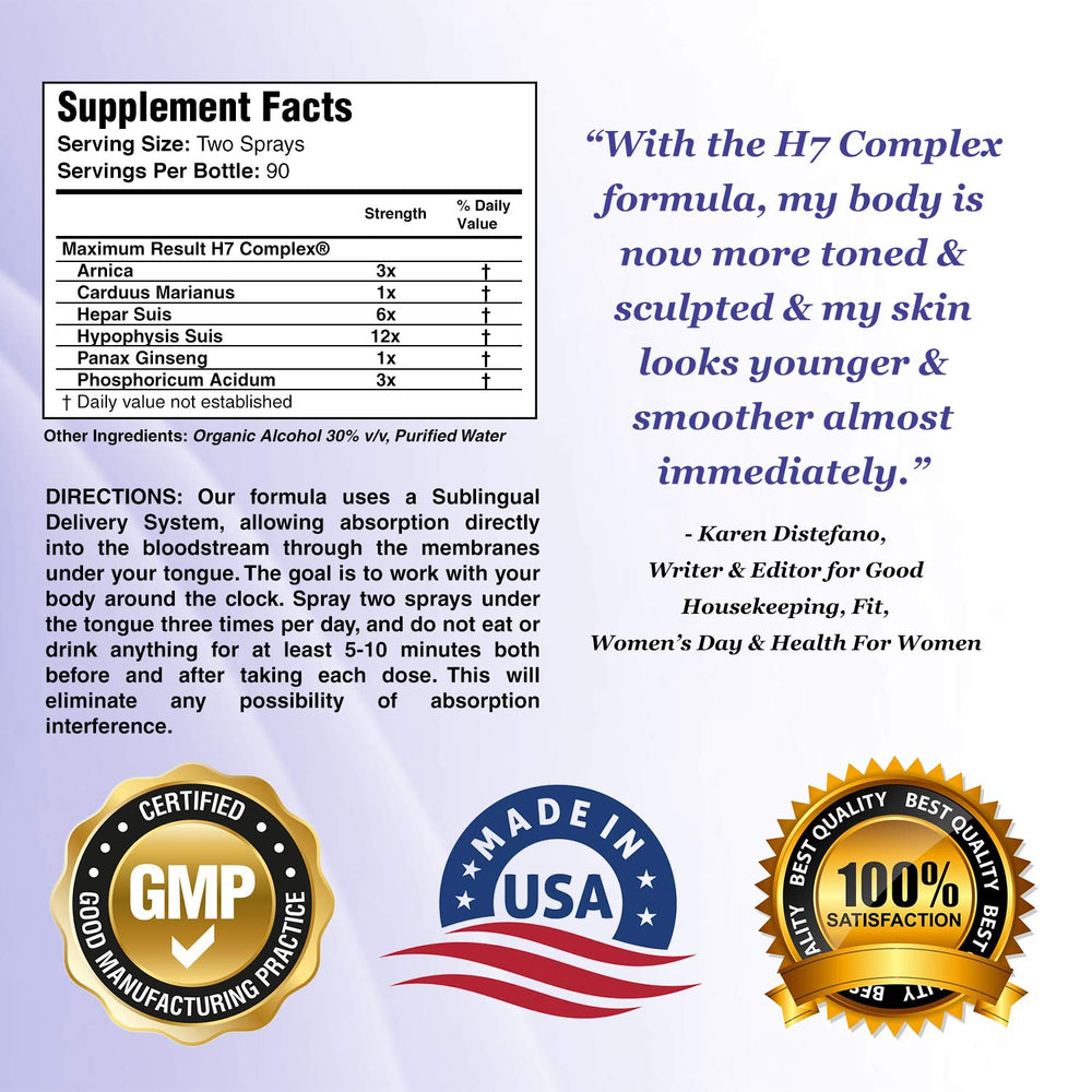 Maximum Result H7 Complex sublingual spray usage under tongue for quick absorption