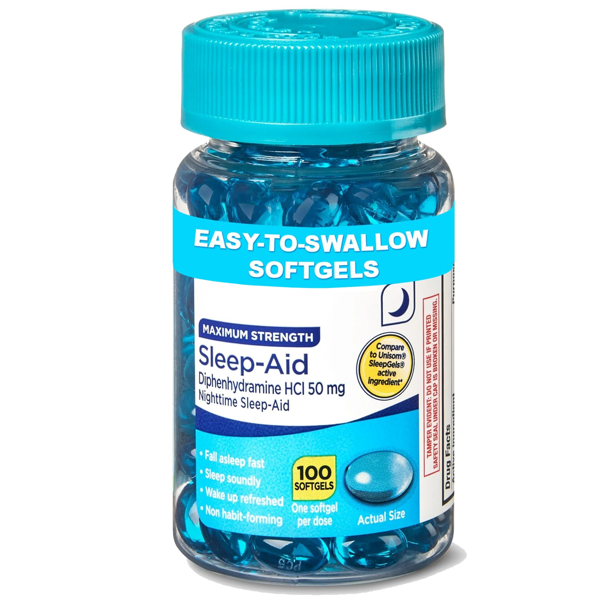 Maximum Strength Sleep-Aid Softgels bottle front for nightly support