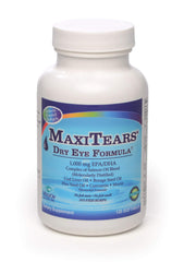 MaxiTears MedOp Dry Eye Formula bottle with enteric-coated softgels for easy daily use.