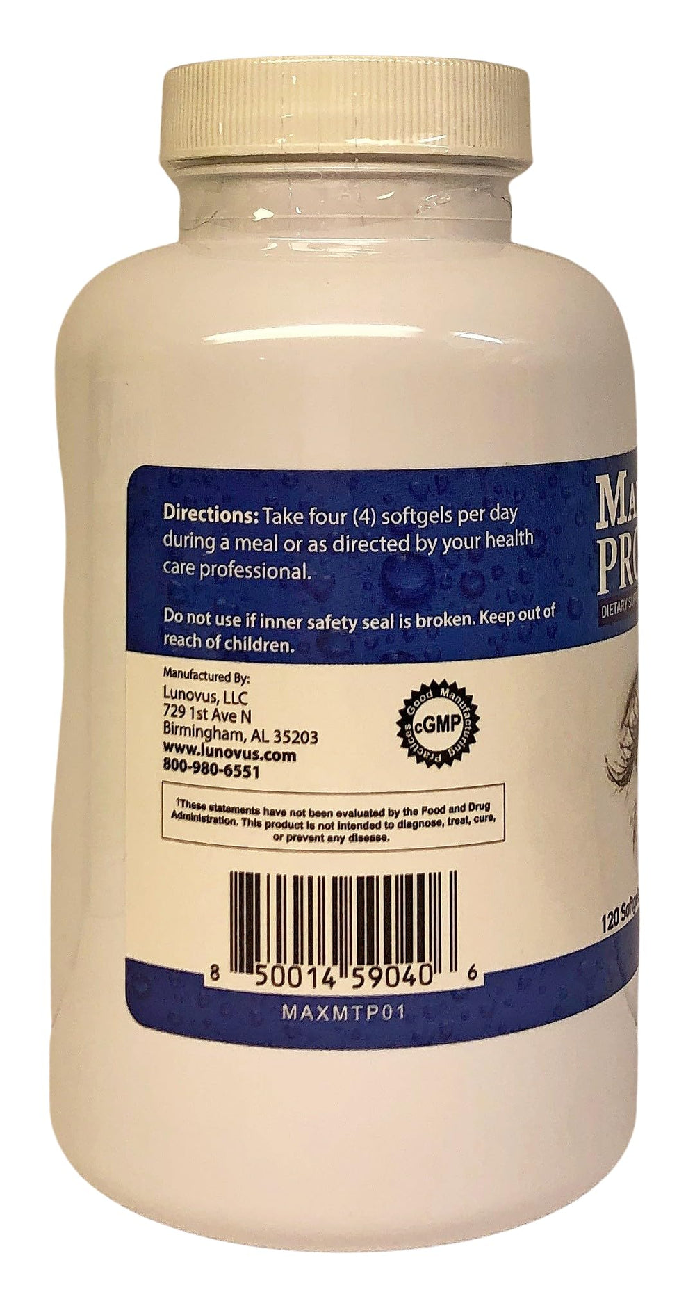 Closeup of MaxiTears MedOp Pro softgels emphasizing omega-3 and mucin complex benefits