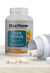 MaxiVision Capsules displayed, easy-to-swallow design for daily use.