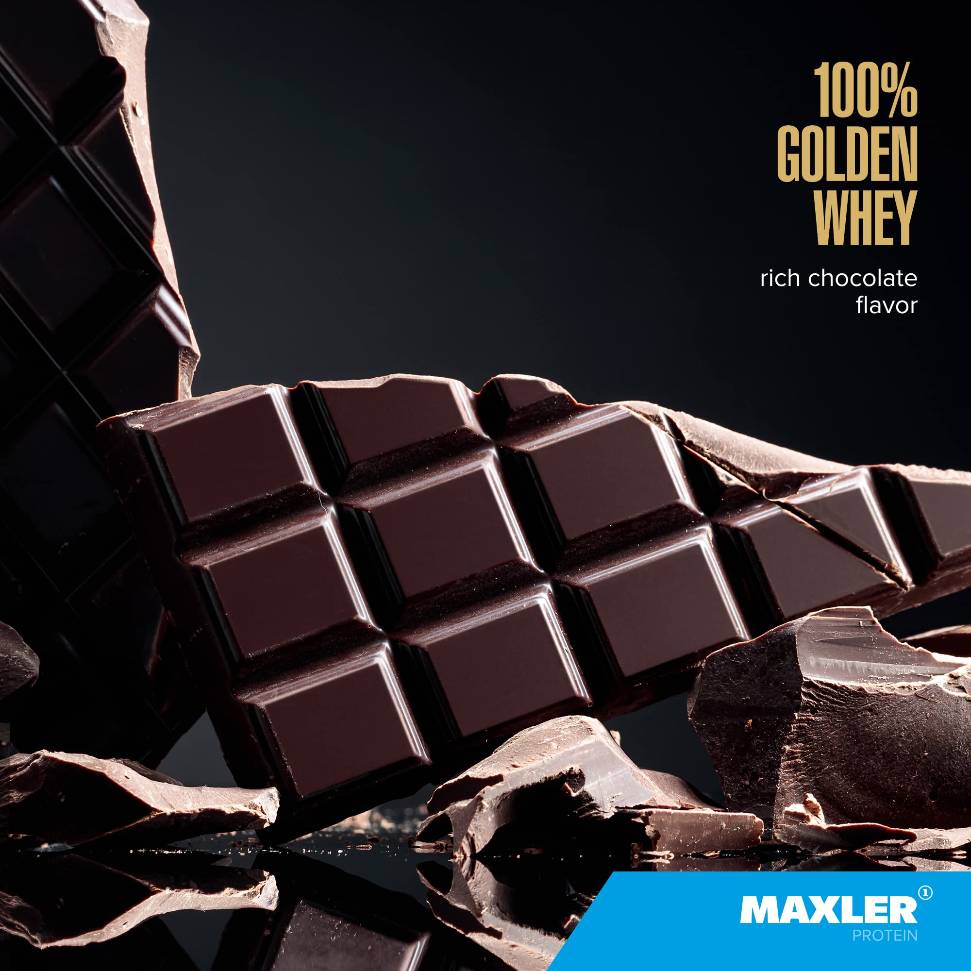 Maxler 100% Golden Whey mixed glass shows creamy texture for a satisfying shake.