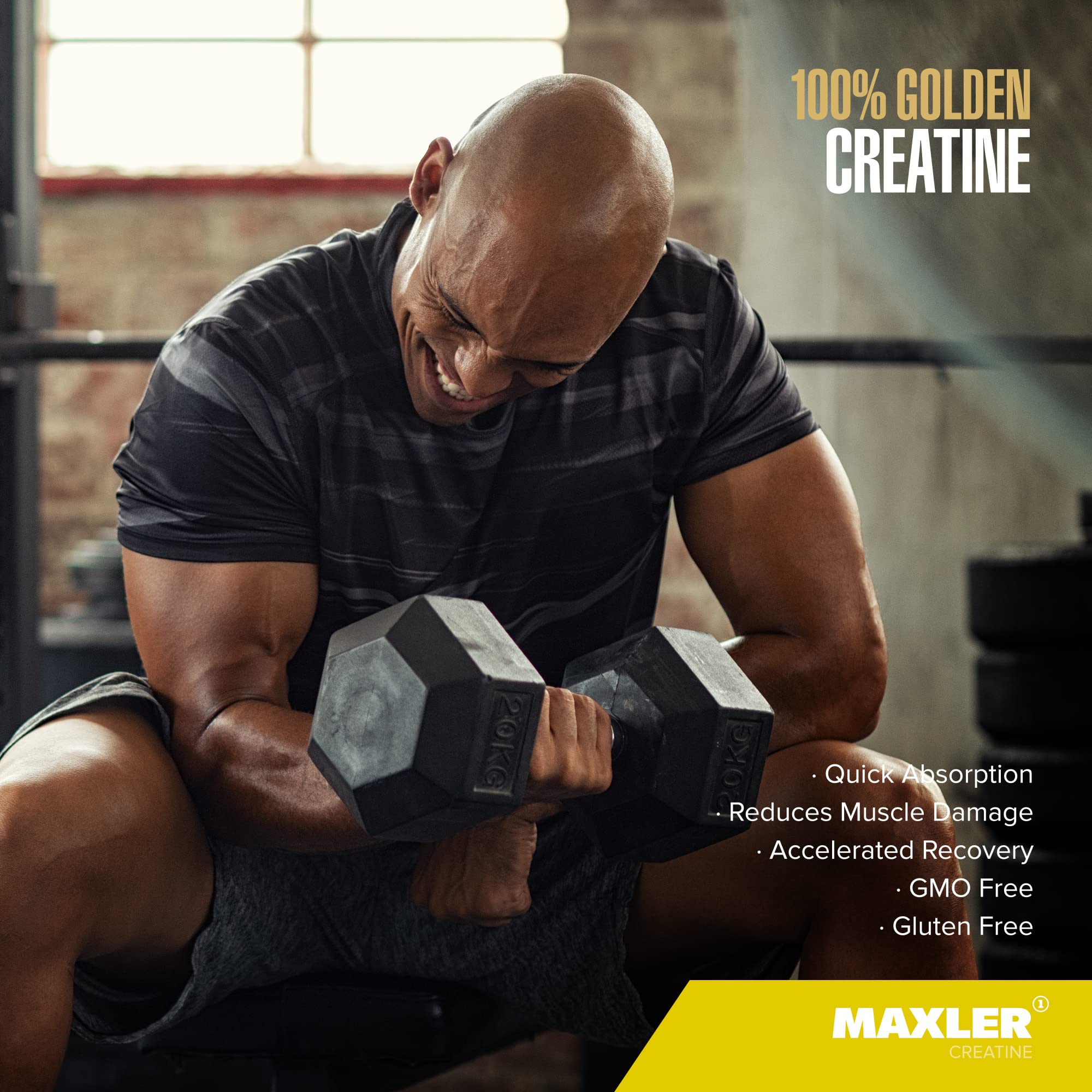 Maxler creatine powder in shaker, suitable for pre- or post-workout drinks.