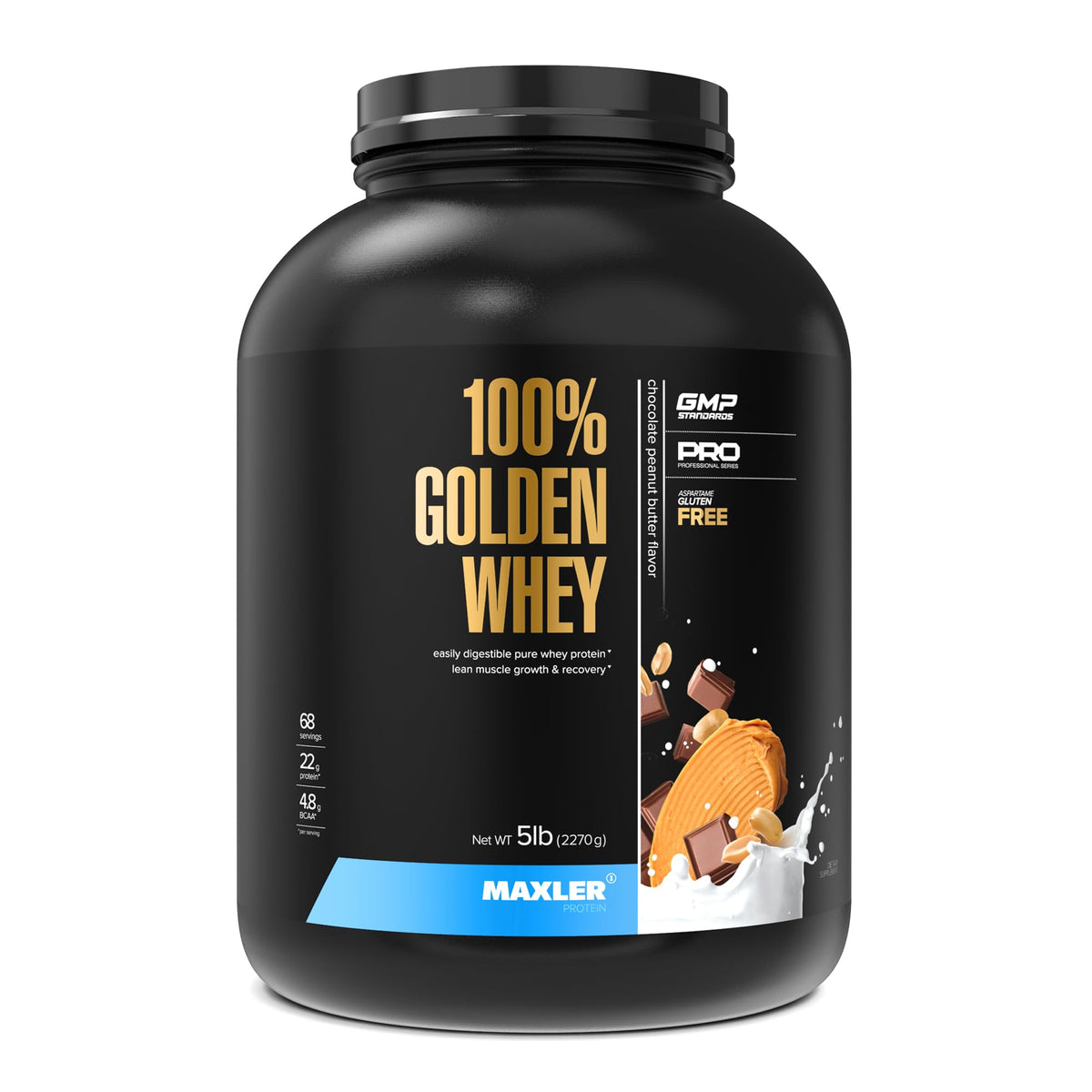 Maxler 100% Golden Whey bottle pour for a quick post-workout shake