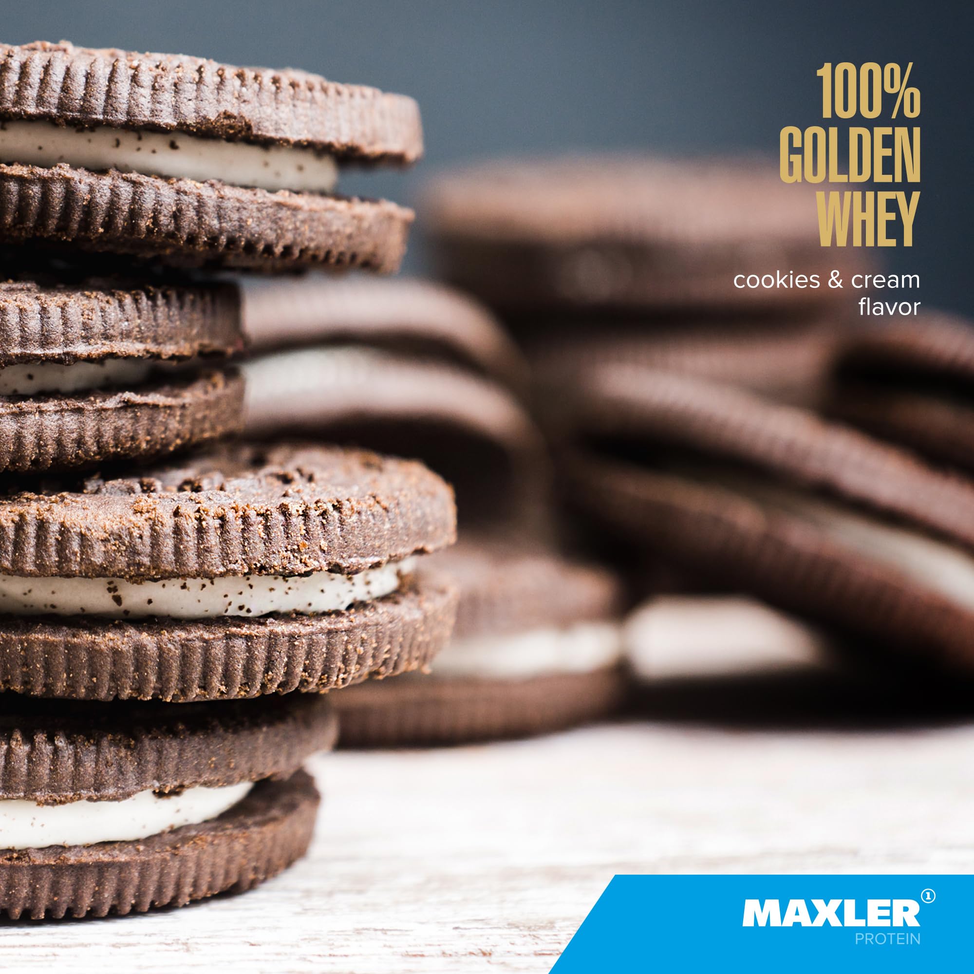 Glass of mixed Maxler Golden Whey shows smooth texture for post-workout shakes