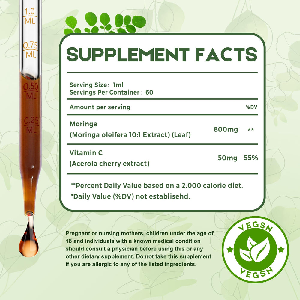 MaxuraFit Moringa Drops dropper in use for easy daily dosing.