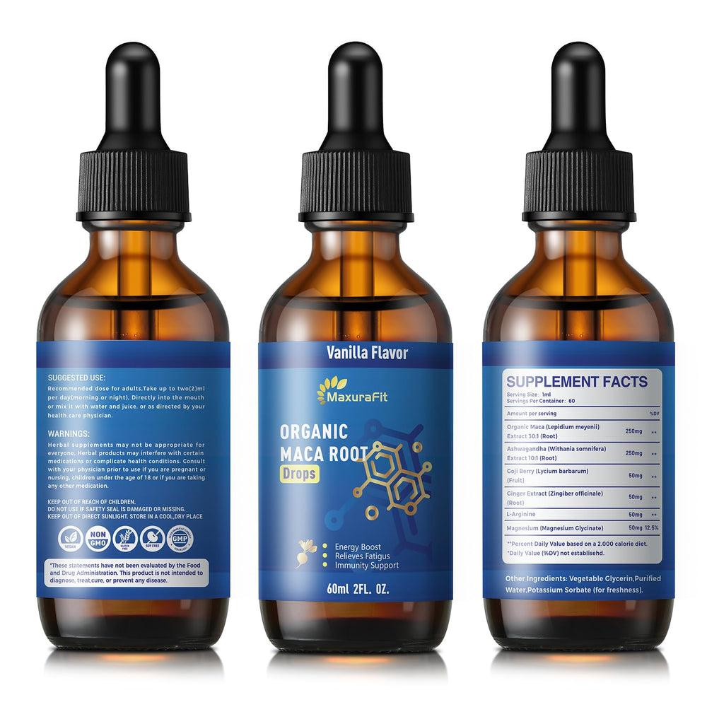 MaxuraFit vegan formula label emphasizes clean plant-based ingredients.