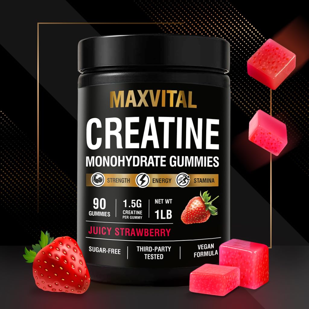 Ingredients panel on MAXVITAL Creatine Monohydrate Gummies packaging