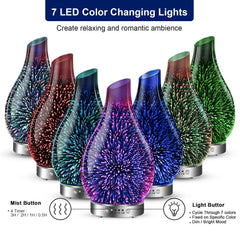 MAXWINER 3D glass diffuser with LED colors for mood lighting.