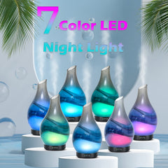 MAXWINER diffuser with seven-color lights creates mood lighting for relaxation or focus.