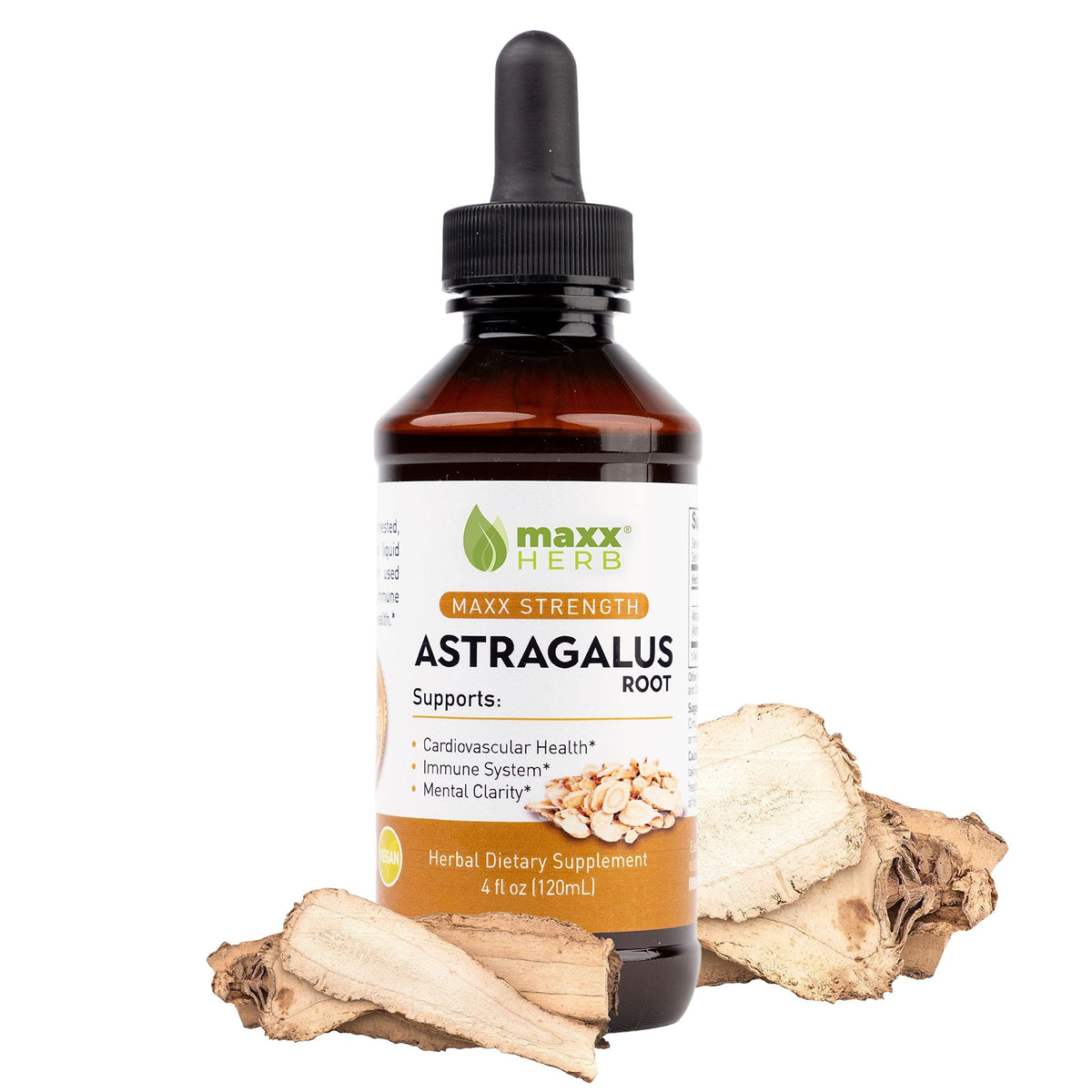 Maxx Herb Astragalus Root Tincture bottle highlighting immune support