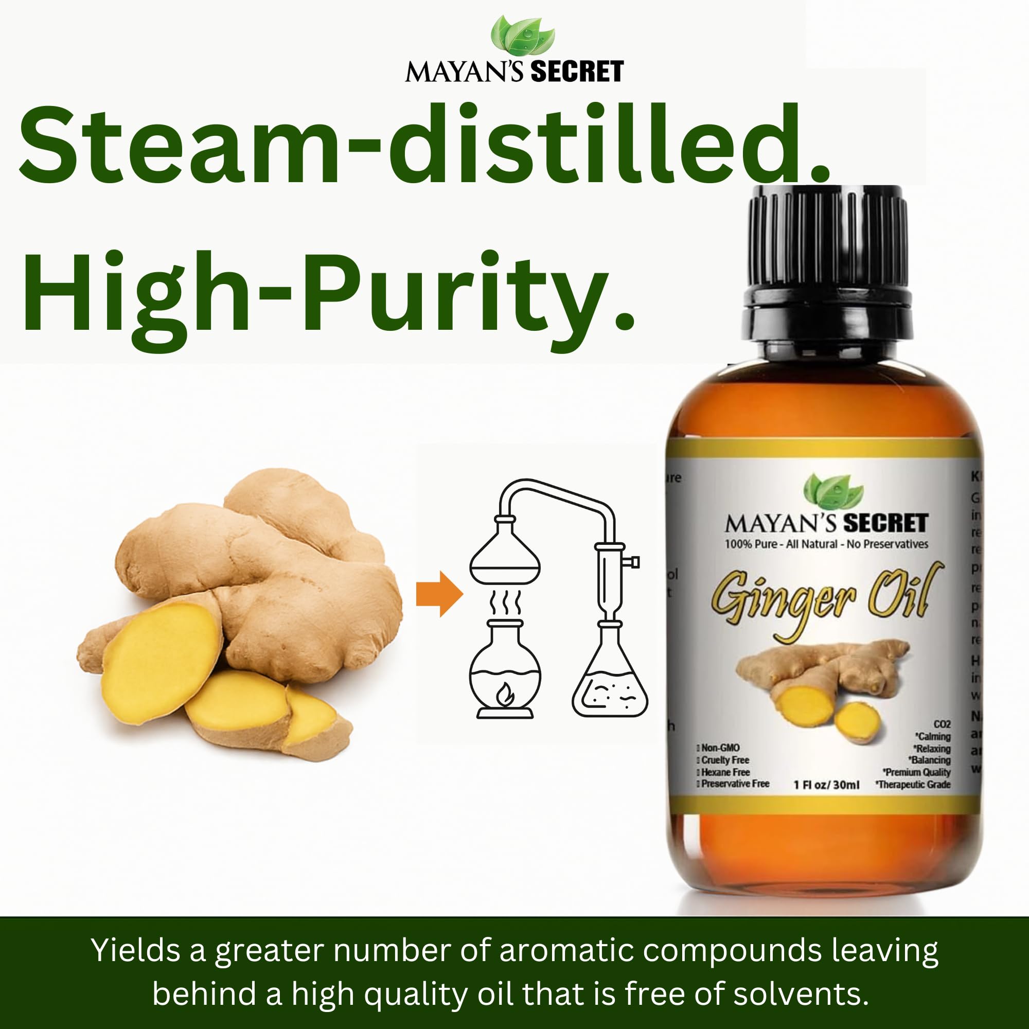 Mayan's Secret ginger oil for skin care when diluted properly