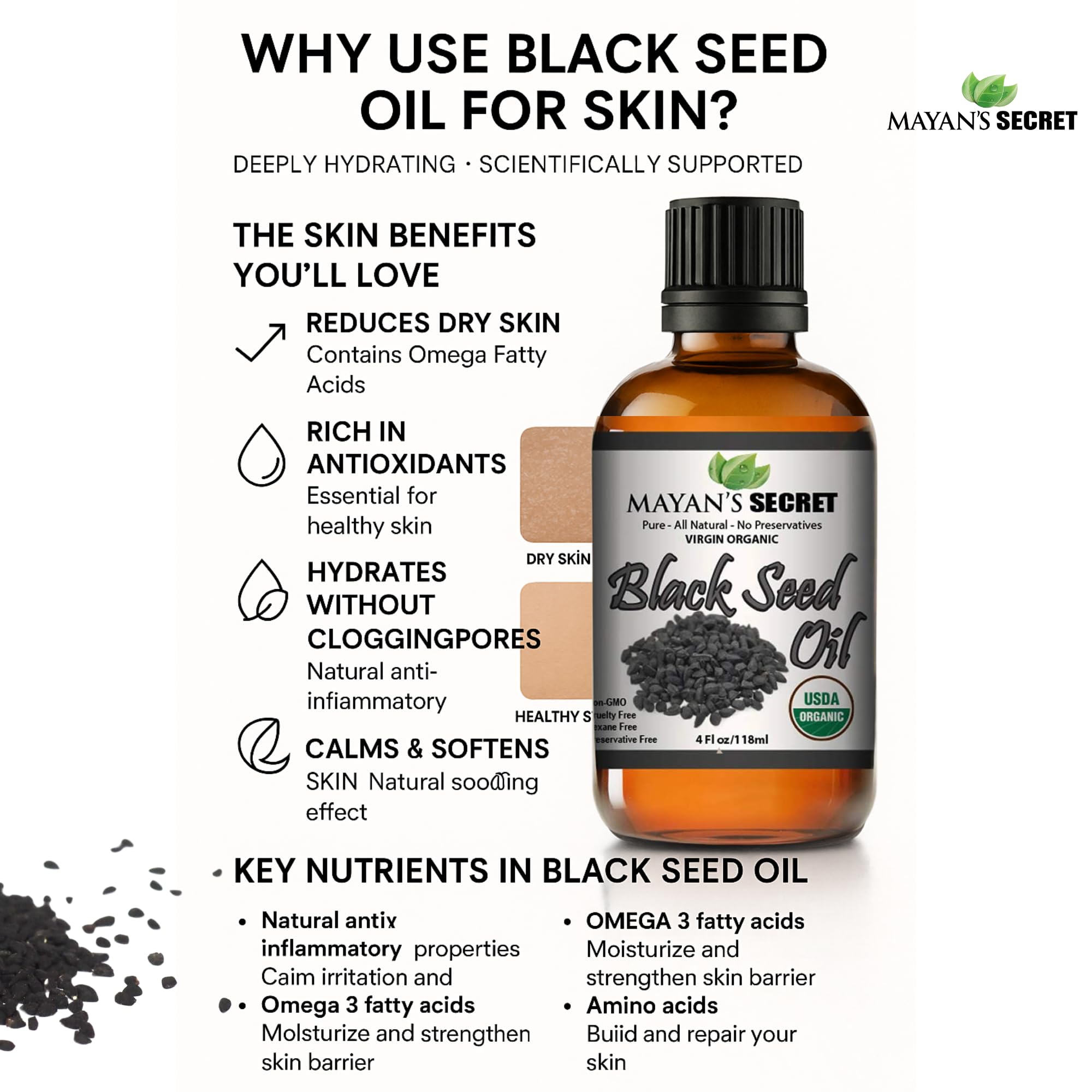 Hair application demonstrates natural shine and lightweight nourishment