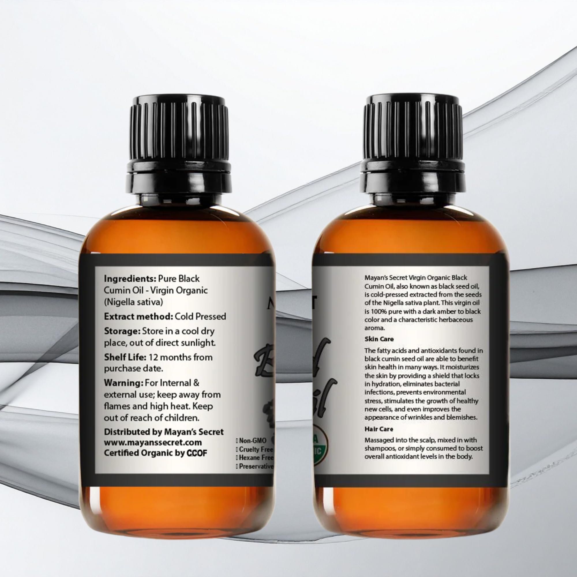Raw Nigella seeds highlight the purity of Mayan's Secret oil