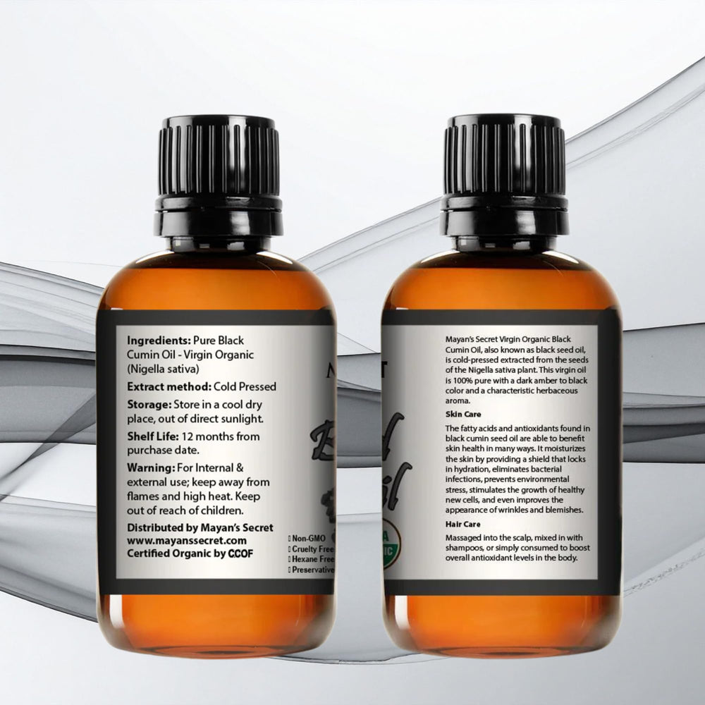Raw Nigella seeds highlight the purity of Mayan's Secret oil