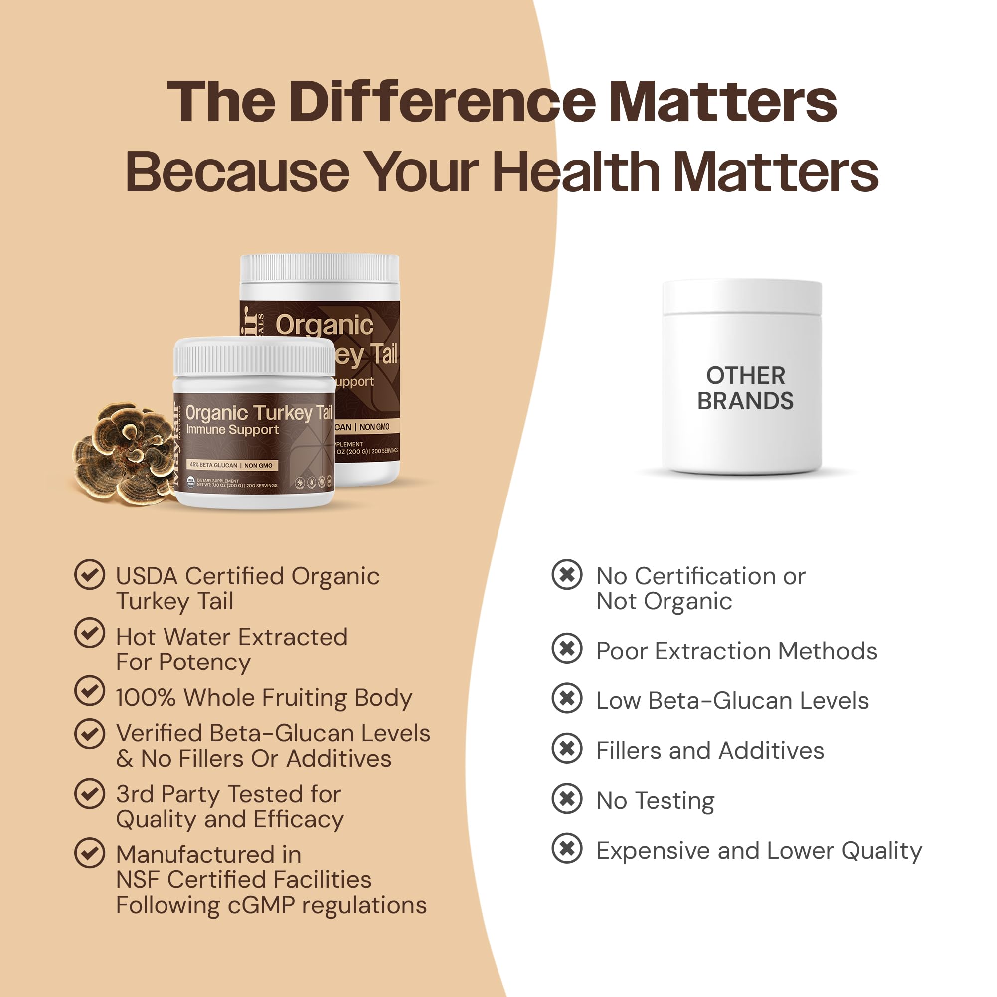 Mayfair Naturals Turkey Tail Powder stirred into coffee for a gentle wellness boost